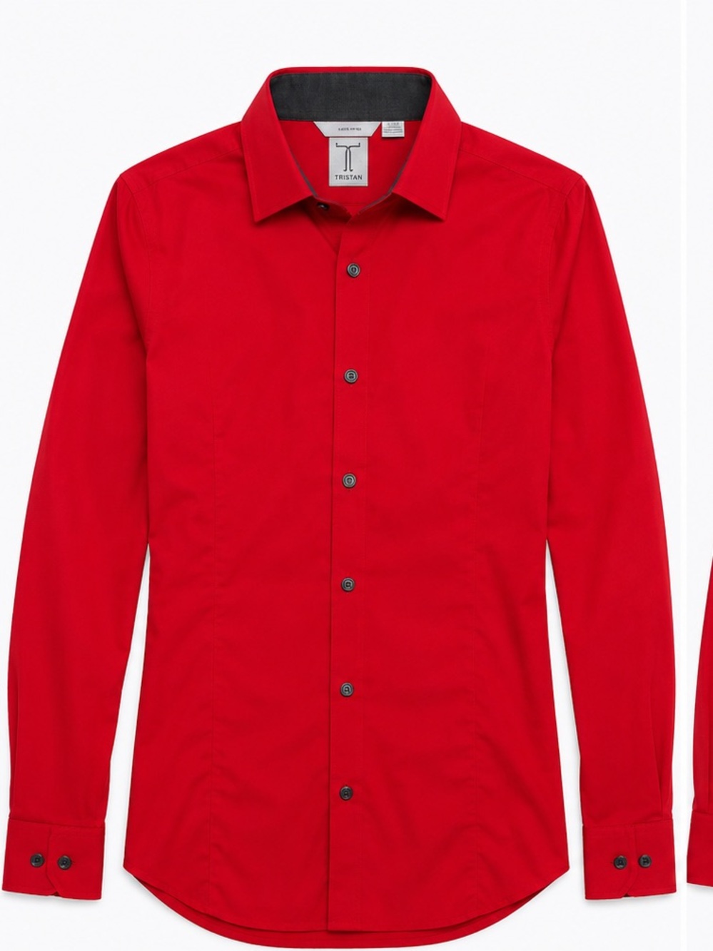 Tristan Men's Red Long-Sleeve Dress Shirt